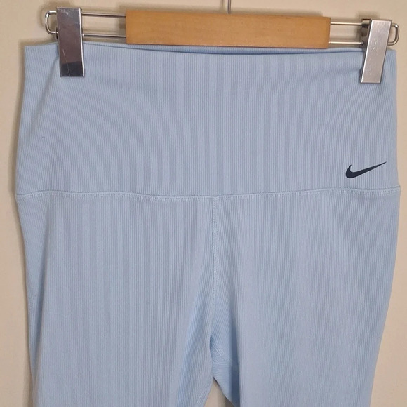 Nike ankle tie light blue ribbed leggings SZ M NWOT - Picture 3 of 7